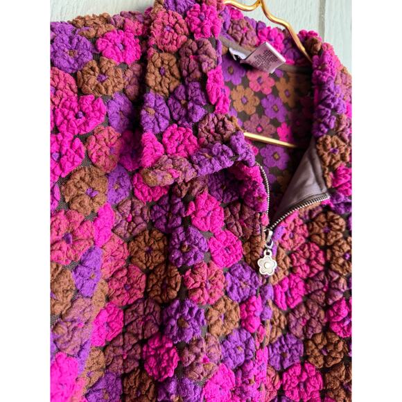 Vintage 90s Breckenridge Textured Floral Zip-Up Jacket, 2X - Picture 3 of 6